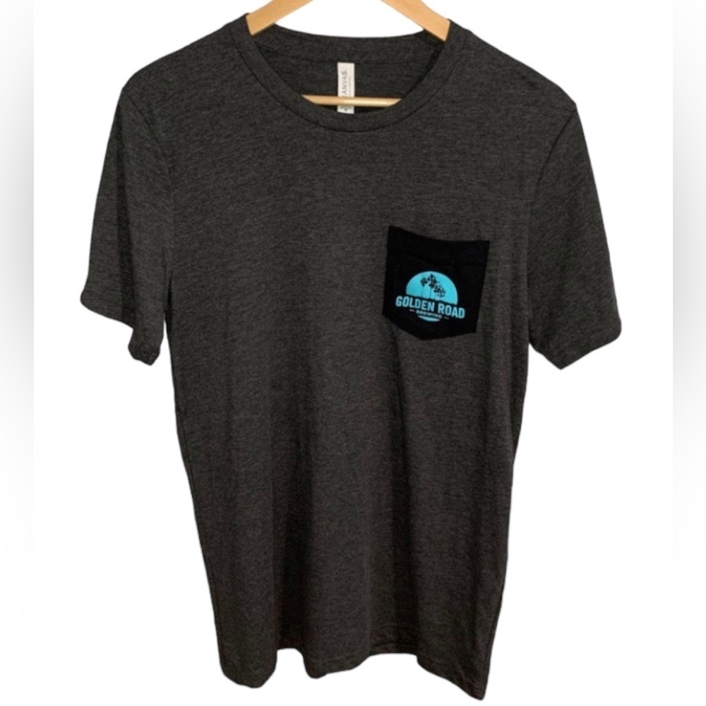 GOLDEN‎ ROAD BREWING Gray Grey Blue Crew Neck Short Sleeve T-Shirt Men Medium